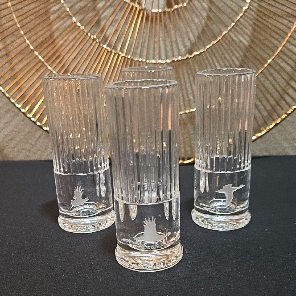 Shooters Houston Texas Set Of Four Gun Shell Design Shot Glasses.
